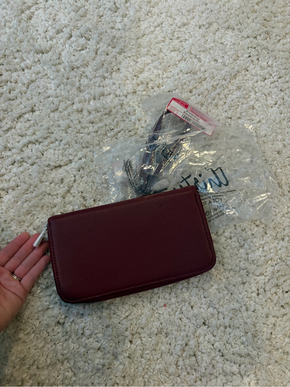 thirty-one Pebbled Zip-Around Wallet in Deep Burgundy